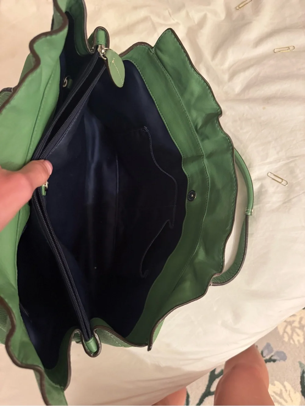 Coach Penelope Shopper Green Leather Shoulder Bag